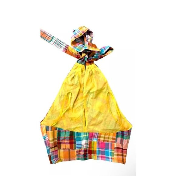 Staud x Birkenstock Womens Kai Patchwork Plaid Halter Top SIZE 4 Multicolor NEW - Picture 10 of 12